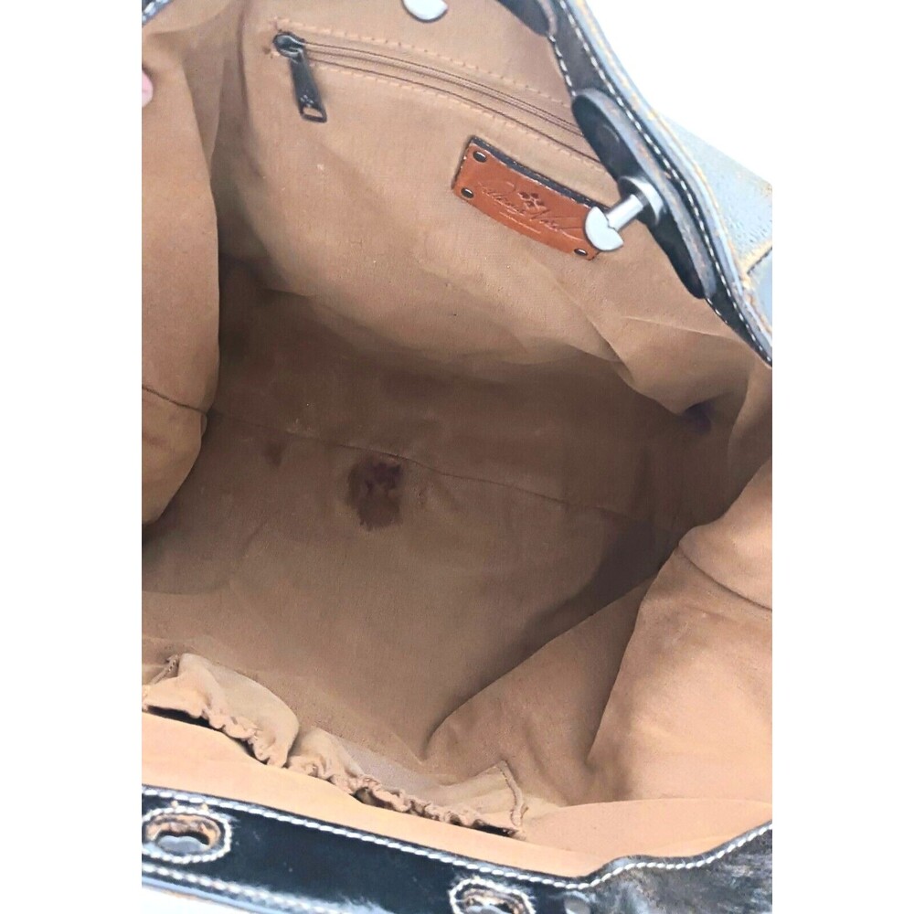 Patricia Nash Benvenuto Bark Brown Distressed Italian Leather Lg Tote Studs - Picture 10 of 11